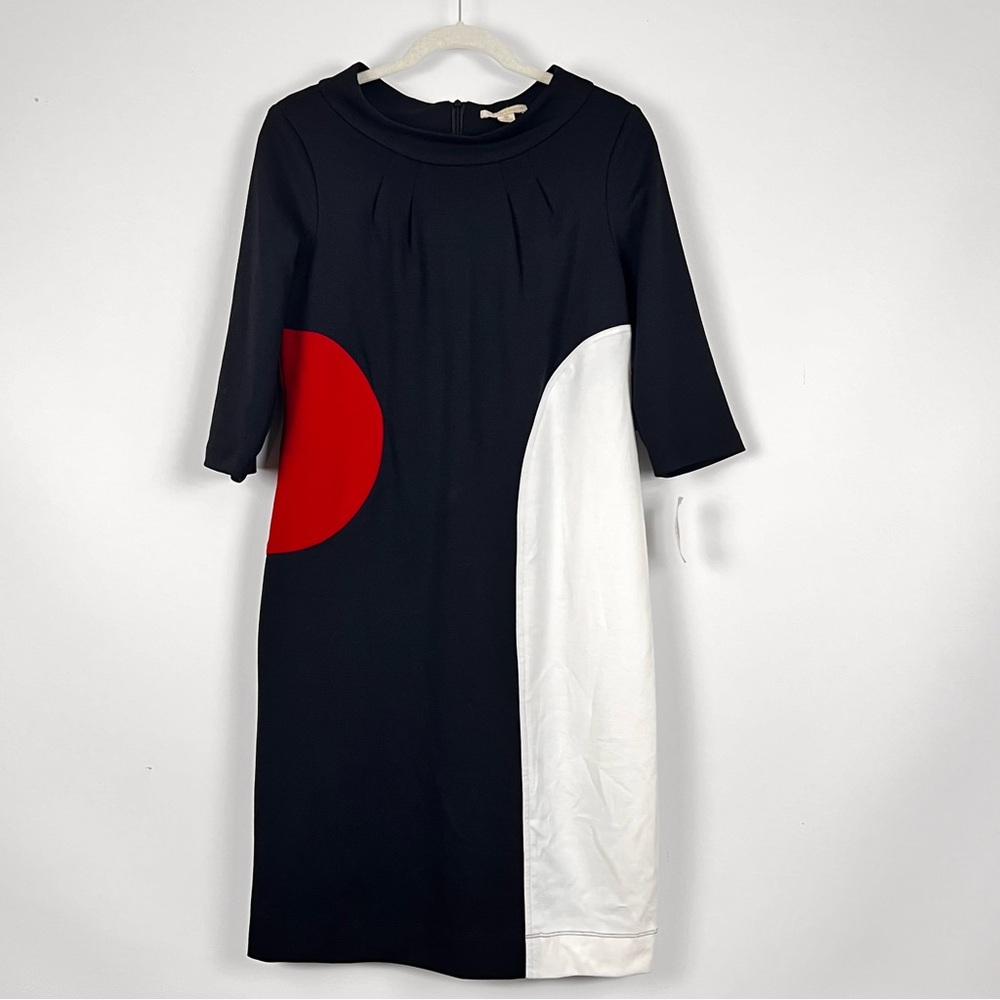 Jonathan Martin Black Dress with Red and White Design Women’s size 10
